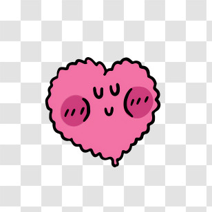 Icon - Cute Blushing Pink Heart Transparent PNG