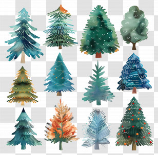 Christmas Tree - Watercolor Christmas Trees Collection Transparent PNG