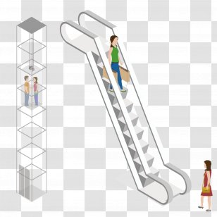 Shopping Centre Elevator - Vector Mall Walking Ladder Lift Transparent PNG
