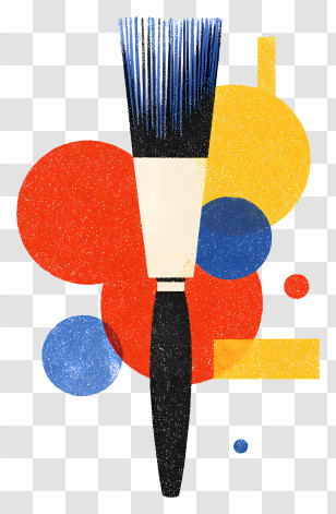 Colorful Brush - Artistic Paintbrush With Colorful Background Transparent PNG