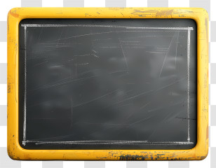 Empty Chalkboard - Vintage Blackboard With Yellow Frame Transparent PNG