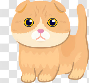 Domestic Cat - Cute Orange Cat Cartoon Illustration Transparent PNG
