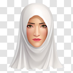 Woman With Veil - Elegant Woman In White Hijab Transparent PNG