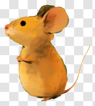 Cute Mouse - Yellow Cartoon Mouse Illustration Transparent PNG