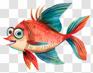 Cartoon Fish - Cartoon Colorful Fish Illustration Transparent PNG