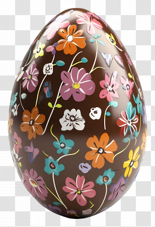 Vegan Easter Egg - Floral Chocolate Egg For Easter Transparent PNG