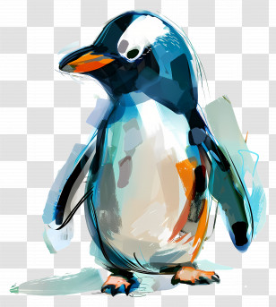 Penguin - Abstract Colorful Penguin Illustration Transparent PNG