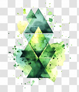 Green Background - Abstract Green Geometric Shapes Transparent PNG