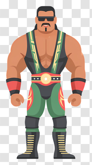 Australian Professional Wrestler - Cartoon Wrestler Character Transparent PNG