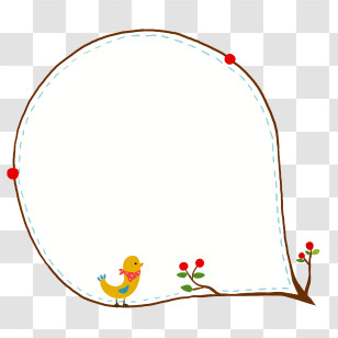 Speech Balloon - Decorative Frame With Bird And Branch Design Transparent PNG