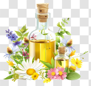 Essential Oil - Essential Oils With Flowers Transparent PNG