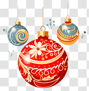 Ornaments Hanging - Festive Christmas Ornaments Transparent PNG