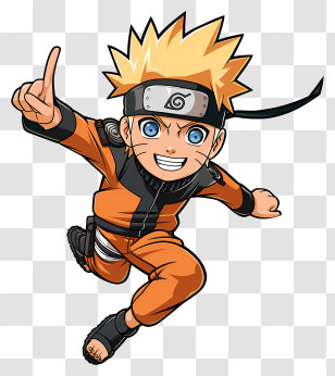 Naruto - Anime Character With Yellow Hair Transparent PNG