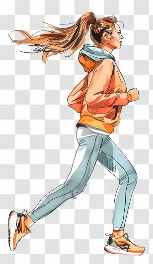 Woman Jogging - Woman Running In Sportswear Transparent PNG