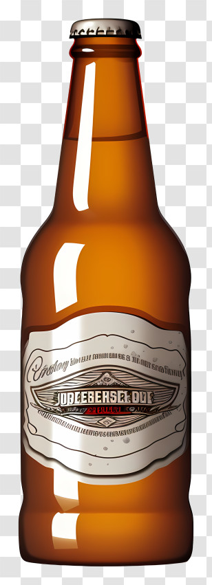 Glass Bottle - Amber Beer Bottle With Cap Transparent PNG