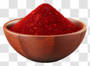 Red Chilli Powder - Red Spice In Wooden Bowl Transparent PNG