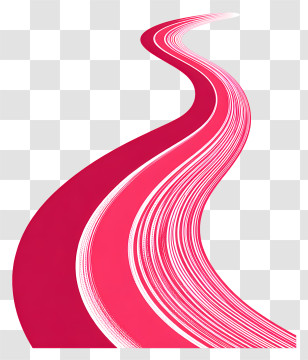 Pink Curved Lines - Red Curved Path Illustration Transparent PNG