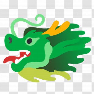 Dragon Face Emoji - Green Dragon Head Illustration Transparent PNG