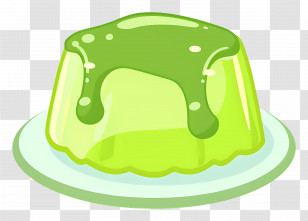 Gelatin Dessert - Green Jelly Dessert On A Plate Transparent PNG
