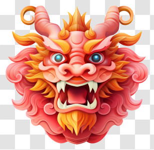 Chinese New Year - Vibrant Chinese Dragon Head Illustration Transparent PNG