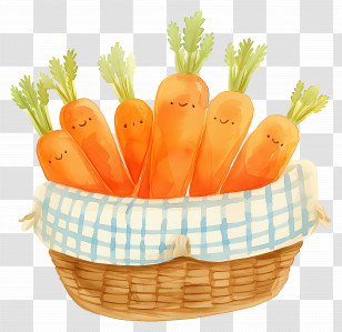 Basket With Carrots - Basket Of Fresh Carrots Transparent PNG