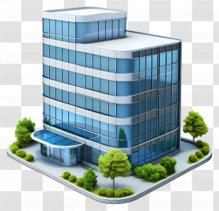 3d Office Building - Modern Glass Office Building Transparent PNG