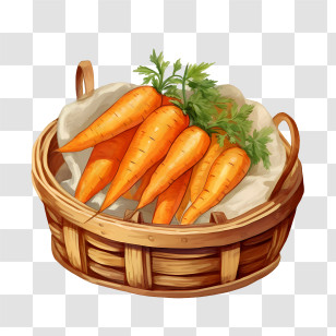 Carrots - Basket Of Fresh Carrots Transparent PNG