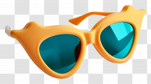 Sunglass Design - Stylish Orange Sunglasses With Blue Lenses Transparent PNG