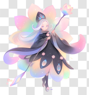 Animated Flower Fairy - Fantasy Character With Magic Flower Transparent PNG