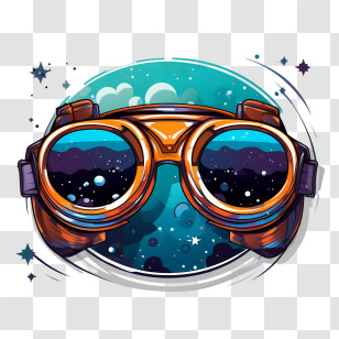Swimming Goggles - Space Adventure Goggles Transparent PNG