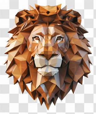 Lion Face - Geometric Lion Art Transparent PNG