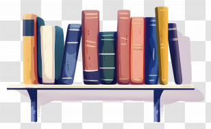 Books On Shelf - Books On A Shelf In Vibrant Colors Transparent PNG