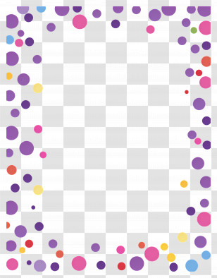 Colorful Frame - Purple And Colorful Dotted Border Frame Transparent PNG