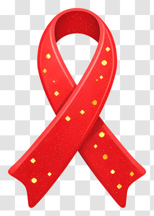 Glowing Red Ribbon - Decorative Red Awareness Ribbon Transparent PNG