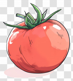 Tomato - Red Tomato Illustration In Cartoon Style Transparent PNG