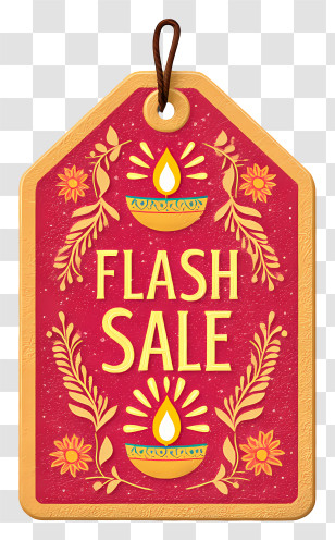 Diwali Flash Sale - Red Flash Sale Tag Transparent PNG