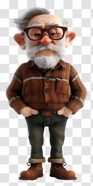 Old Man - Stylized Cartoon Of An Elderly Man Transparent PNG