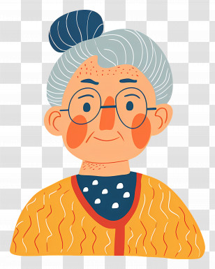 Old Woman - Smiling Elderly Woman With Glasses Transparent PNG