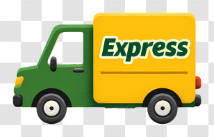 Delivery Truck With Express - Express Delivery Van Icon Transparent PNG