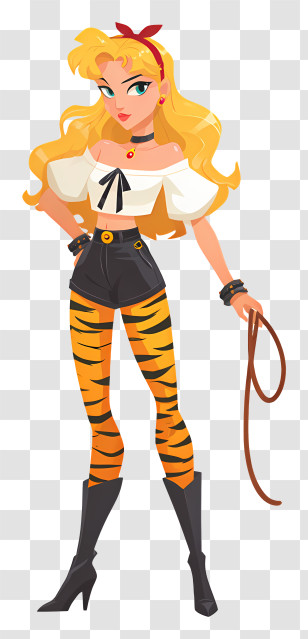 Tiger’s Eye - Stylish Blonde With Tiger Leggings Transparent PNG