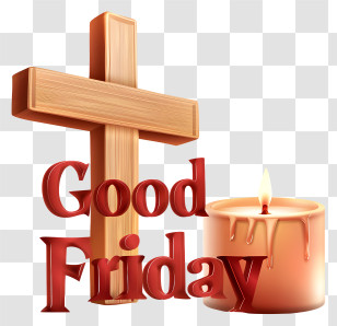 Good Friday - Good Friday Cross And Candle Illustration Transparent PNG