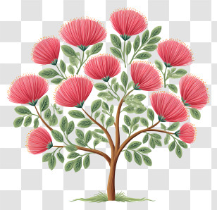 Persian Silk Tree - Flowering Tree With Pink Blossoms Transparent PNG