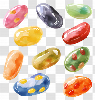 Jelly Beans - Colorful Jelly Beans Illustration Transparent PNG