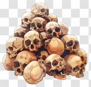 Pile Of Skulls - Illustration Of A Pile Of Skulls Transparent PNG