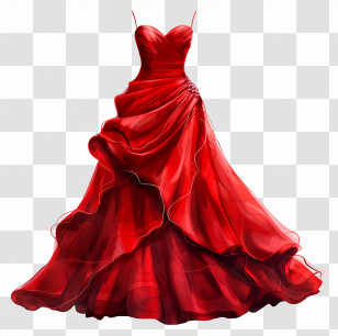 Red Wedding Dress - Elegant Red Dress For Formal Occasions Transparent PNG