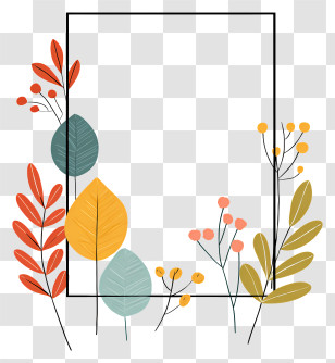 Leaf Frame - Colorful Leaves In Autumn Frame Transparent PNG