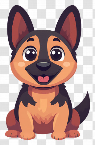 Dog German Shepherd - Happy Cartoon Puppy Transparent PNG