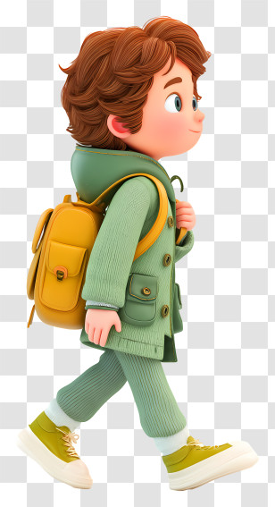 School Boy - Cartoon Boy With Backpack Transparent PNG