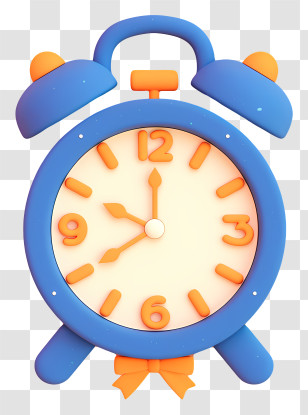 Cute Clock - Blue Alarm Clock For Morning Wake Up Transparent PNG