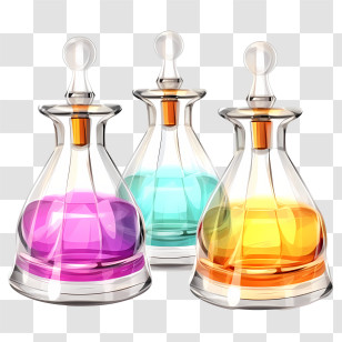Perfume Bottle - Colorful Liquids In Glass Bottles Transparent PNG